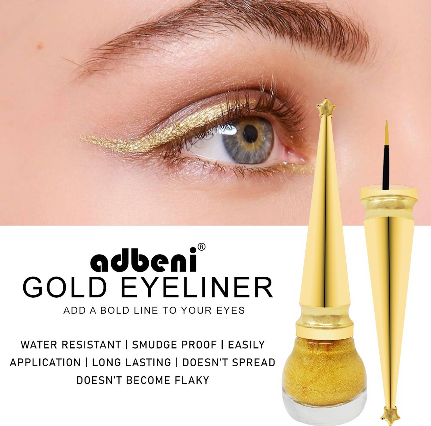 adbeni Eye Liner, Water Resistant, Long-Lasting, Shade- (ELNR104) 7 ml
