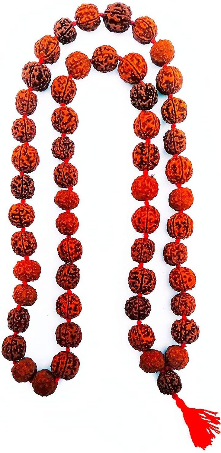 ADOWIK Rudraksha mala 54+1 beads Wood Chain