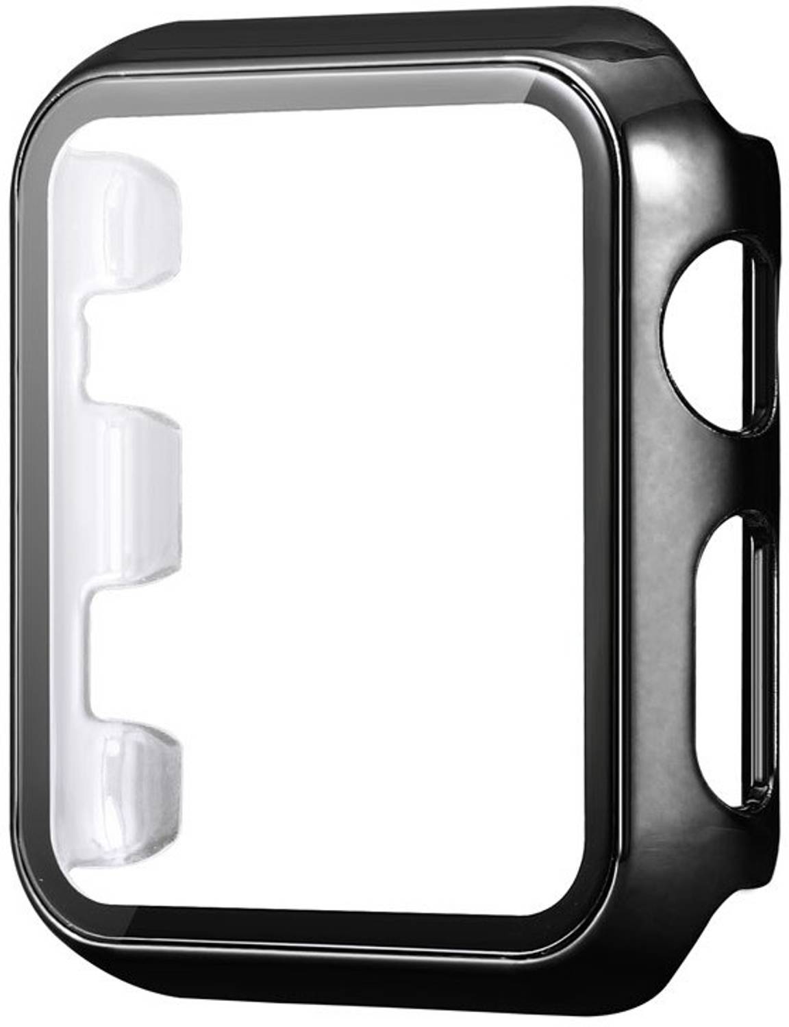 CallSmith Tempered Glass Guard for Apple Watch 42 MM Series 3, Series4 , Series5,, Electroplate PC Protective Case with Tempered Glass