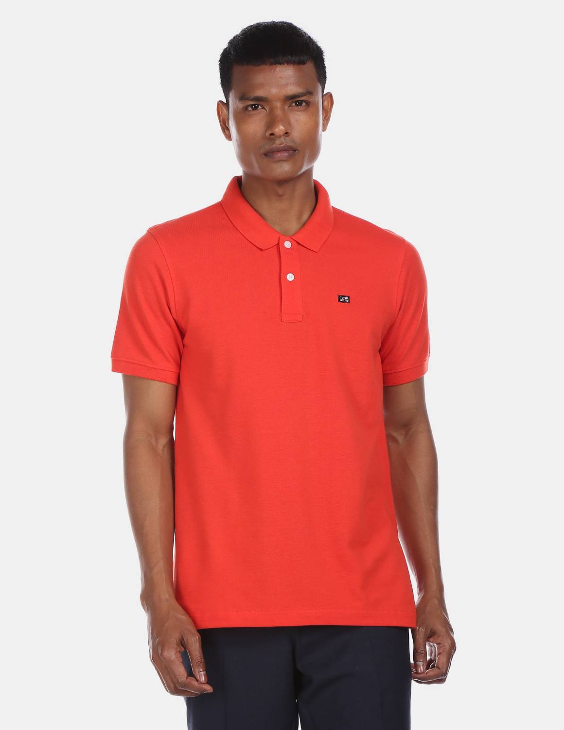 Arrow Sport Solid Men Polo Neck Red T-Shirt