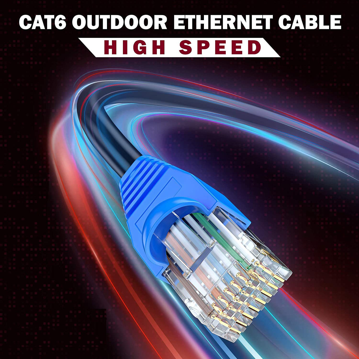Image of Sadow LAN Cable 10 m 10 Meter Cat6 RJ45 Ethernet Cable Solid Wire Internet Cable with Unshielded Twisted Pair (UTP) Upto 550MHZ (Black)