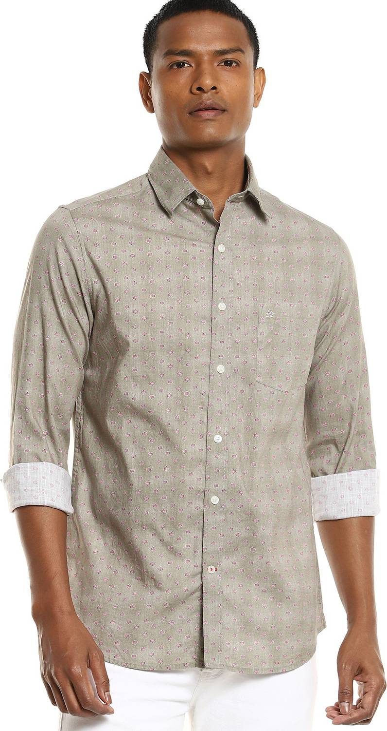 Arrow Sport Men Printed Casual Beige Shirt