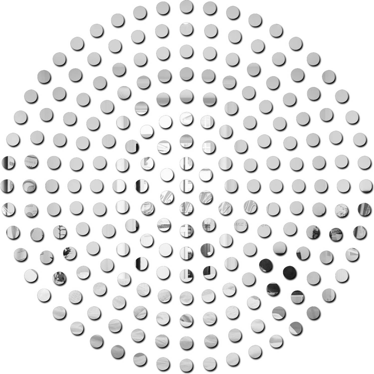 Bikri Kendra 3 cm 200 dots silver - 3d acrylic mirror wall stickers Self Adhesive Sticker