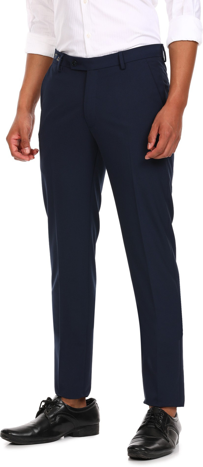 Image of ARROW Regular Fit Men Blue Trousers