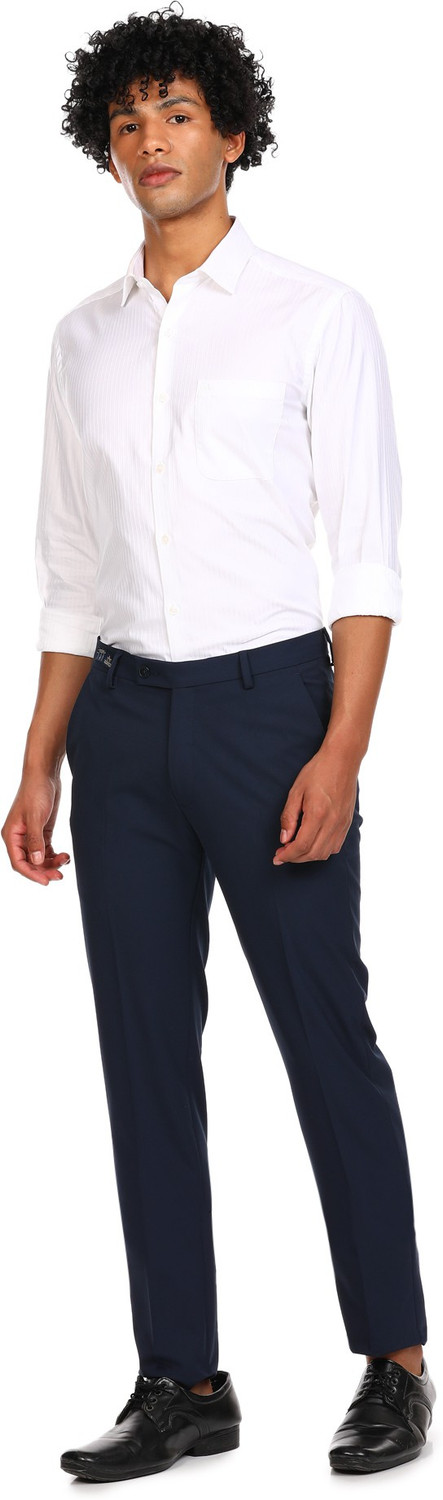 Image of ARROW Regular Fit Men Blue Trousers