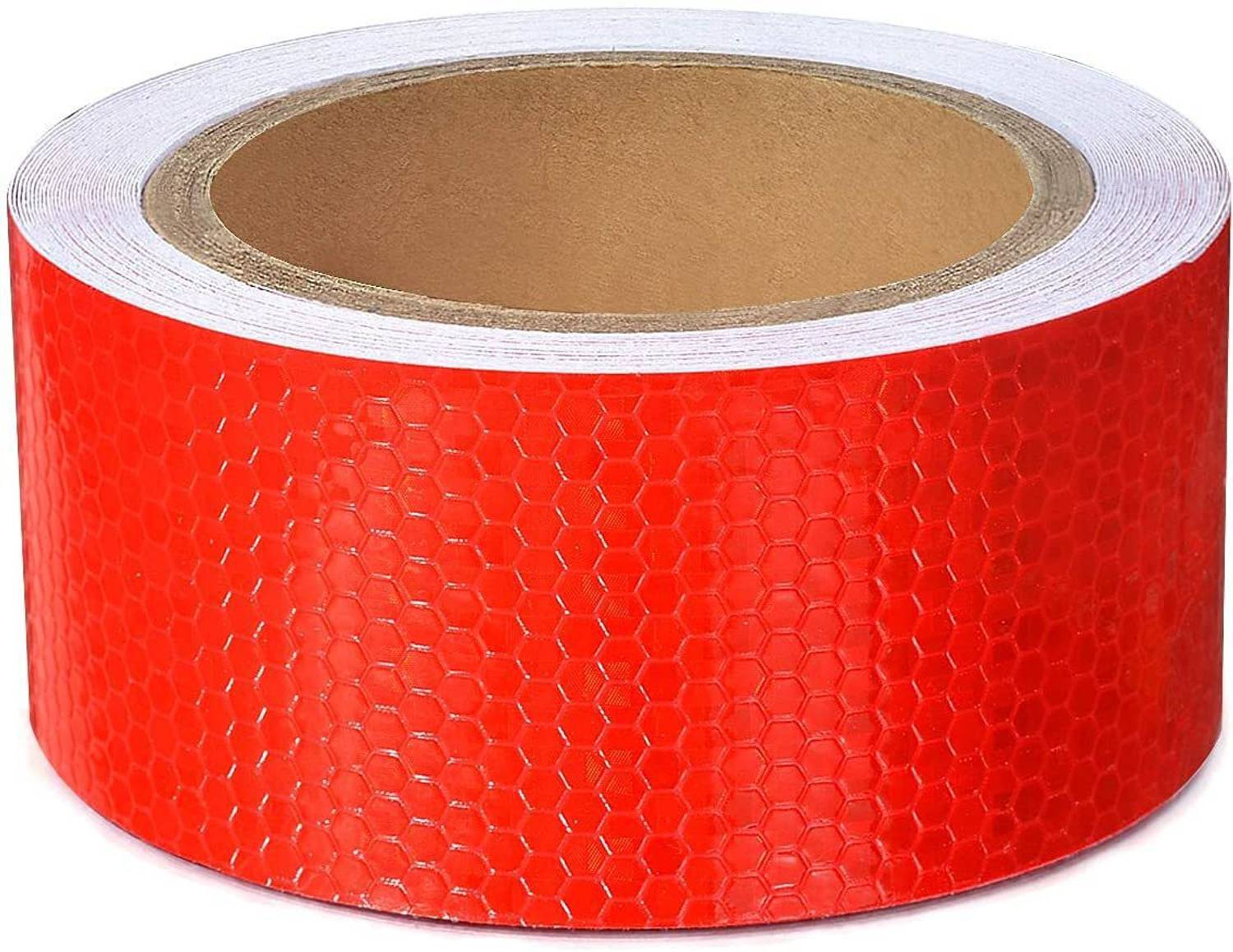 Breewell 2 Inch X 5 Meter High Intensity and Visibility Honeycomb Reflective PVC strip warning Tape Sticker | Red 5 m Single Sided Tape