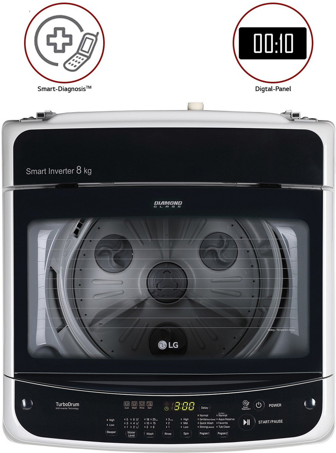 Image of LG 8 kg with Inverter,5 Star Fully Automatic Top Load Washing Machine Silver