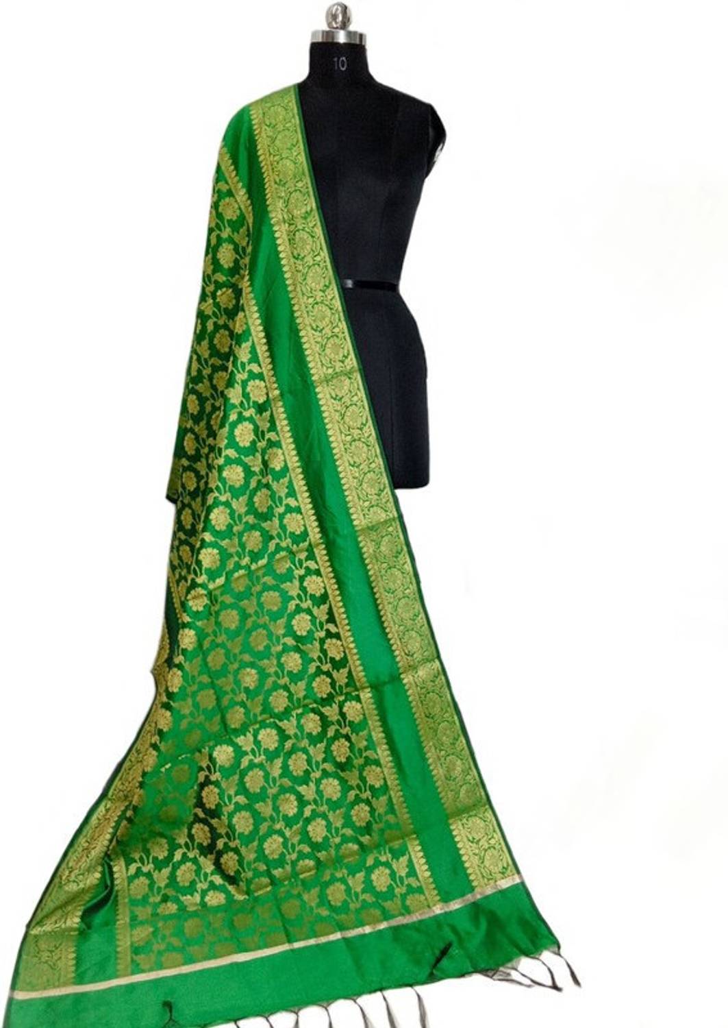 The SDF India Art Silk Woven Black Women Dupatta