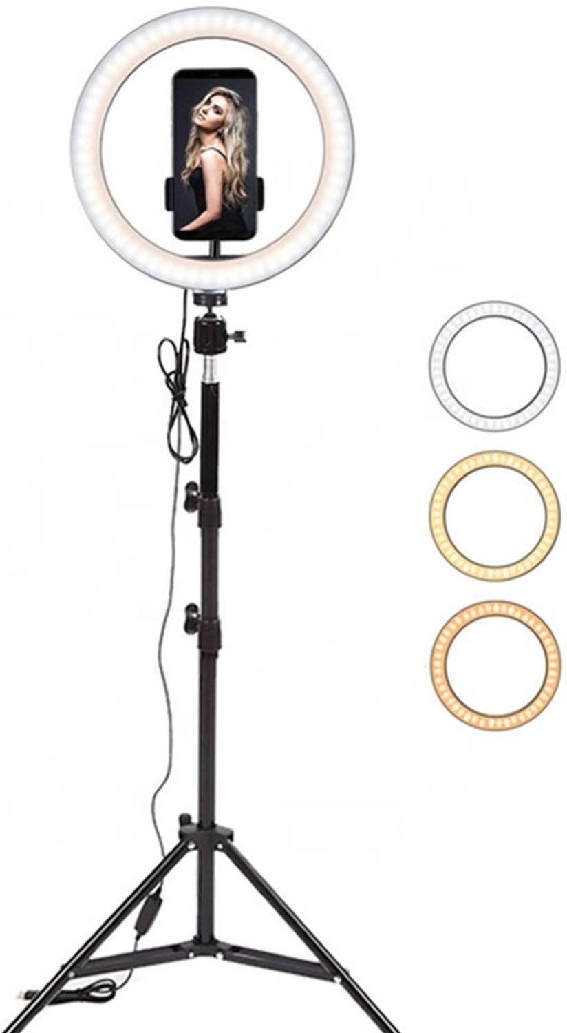 Wrapo 10 inch Led Selfie Ring Light with 7 Feet Tripod Stand, Camera Light with Cool Warm Mix Light, Led Circle Light for YouTube Video Live Stream Makeup Tripod