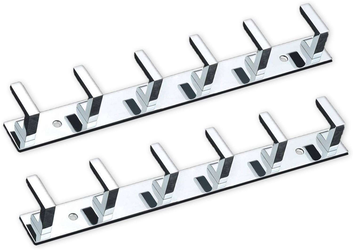 Bathdiff 6 Pin Cloth Hanger Bathroom Wall Door Hooks For Hanging keys,Clothes,Holder,towel Steel Hooks Hook Rail 6