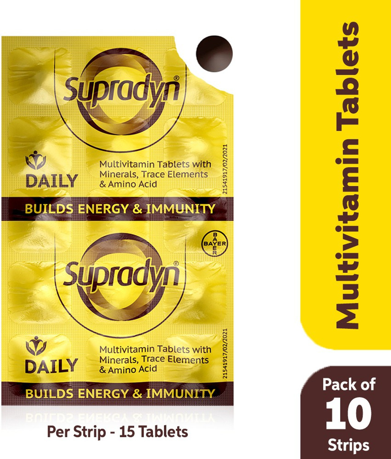 Image of Supradyn Daily Multivitamin with 12 Vitamins, Zinc|For Immunity & Energy Tablets