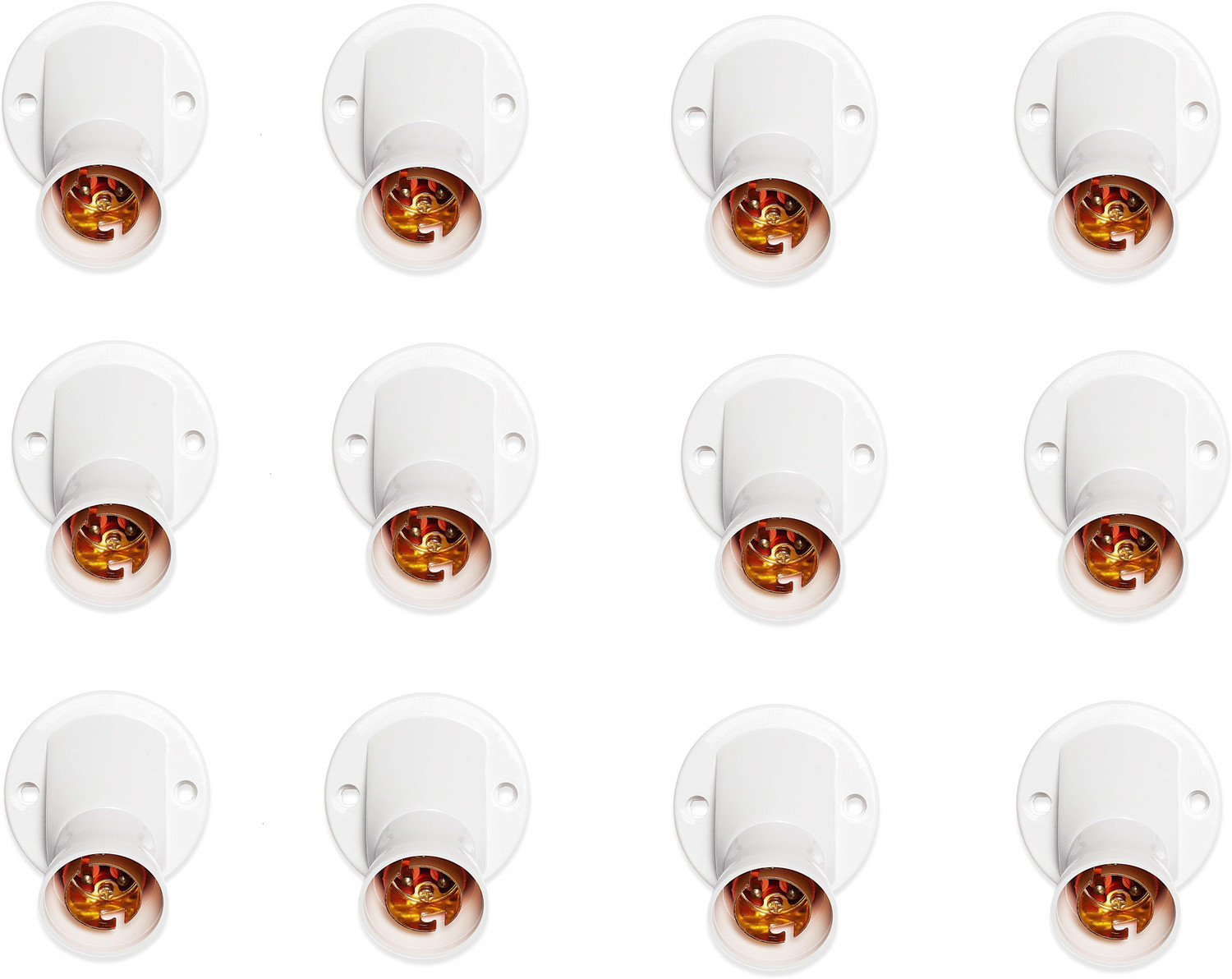 Image of JELECTRICALS Deluxe Angle Batten bulb holder - Pack of 12 Polypropylene Light Socket