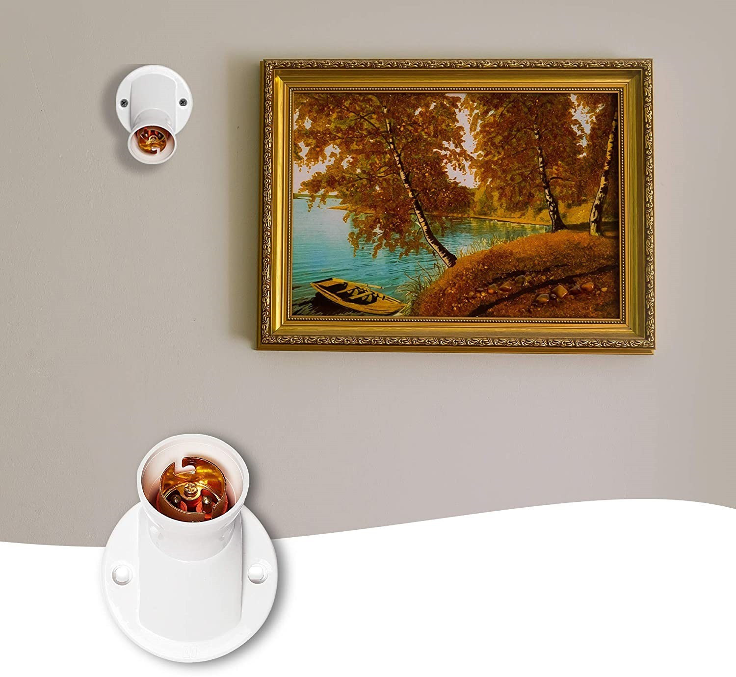 Image of JELECTRICALS Deluxe Angle Batten bulb holder - Pack of 12 Polypropylene Light Socket