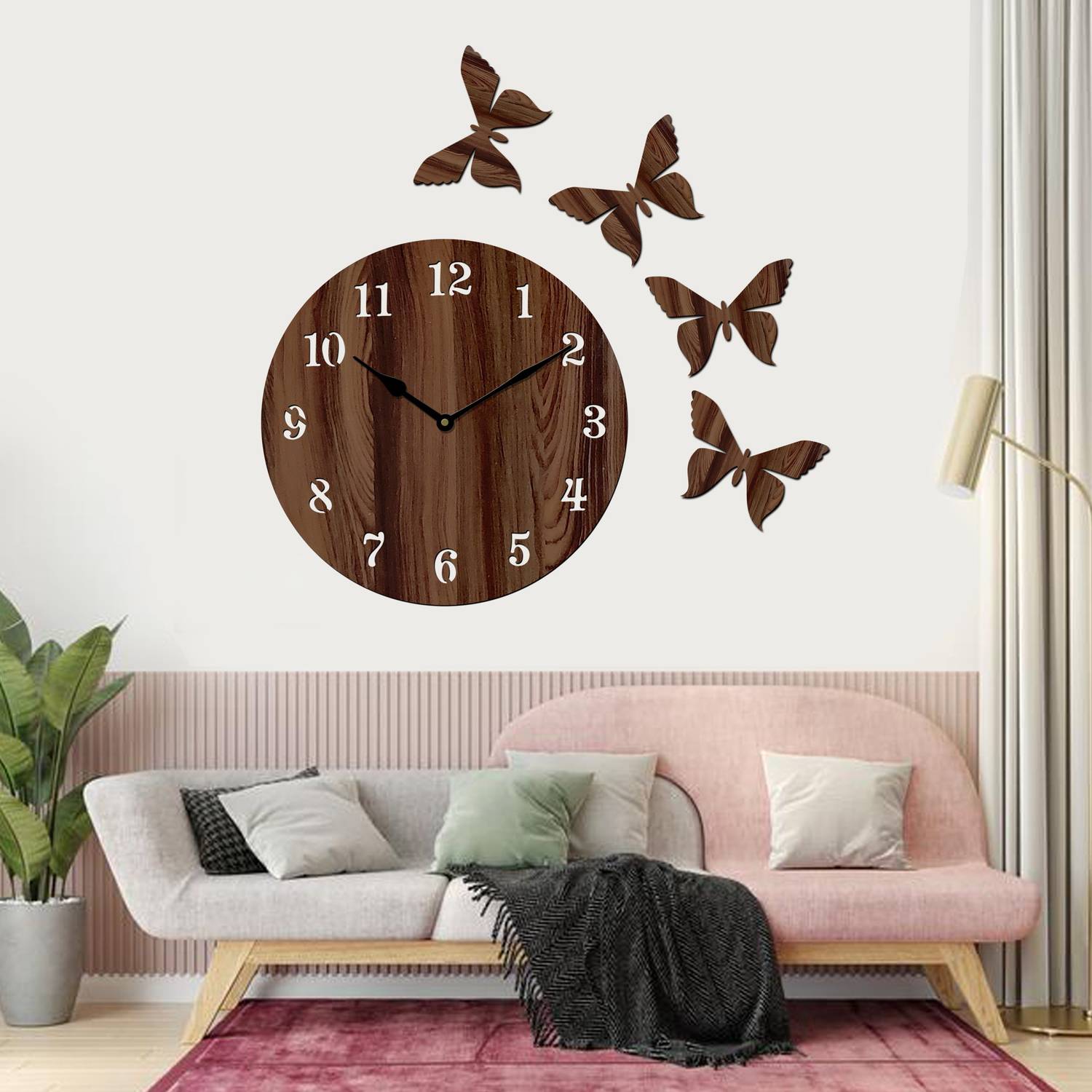 Fravy Analog 25 cm X 25 cm Wall Clock (Brown, Without Glass, Stan