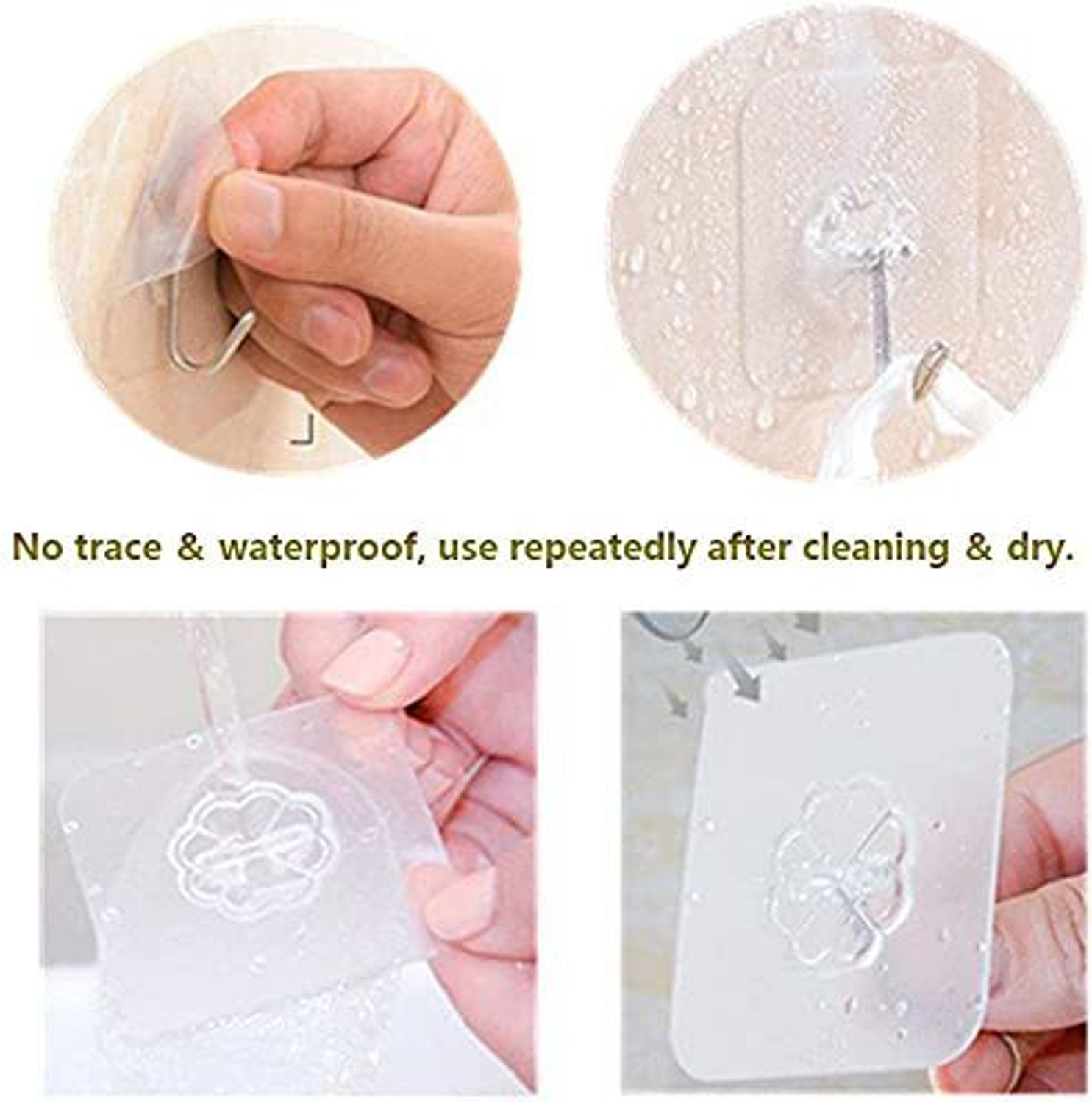 Image of RAVARIYA Set of 15 Adhesive Hooks for Wall Heavy Duty Self Adhesive Wall Hooks Hook 15