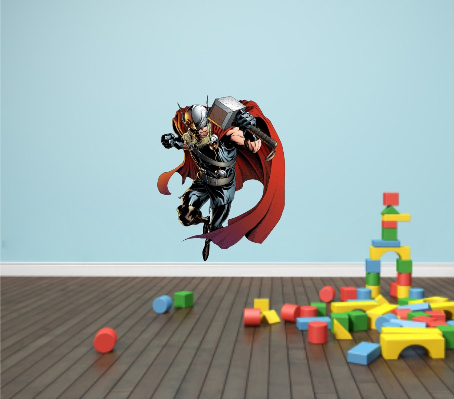 Image of wildartcreation 45 cm Marvel Legends Series Thor Wall Sticker (48Cm X37Cm) Self Adhesive Sticker