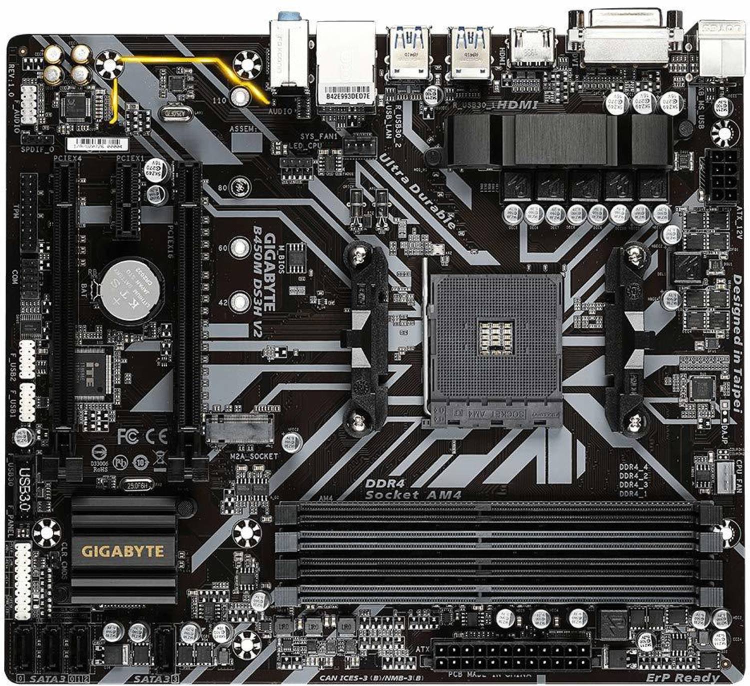 GIGABYTE B450M DS3H V2 AM4Socket Micro-ATX AMD B450 Chipset DDR4
