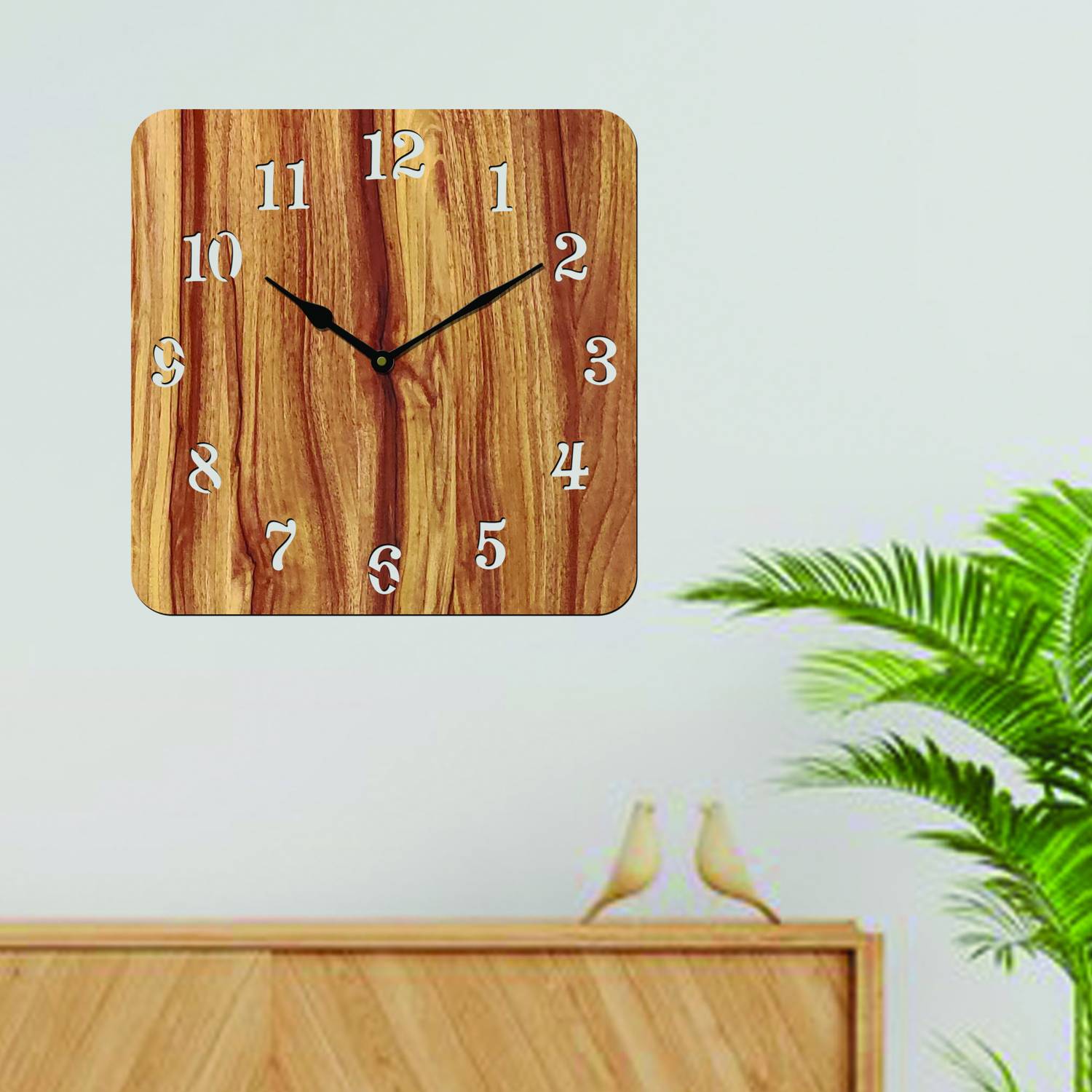 Fravy Analog 25 cm X 25 cm Wall Clock (Beige, Without Glass, Stan