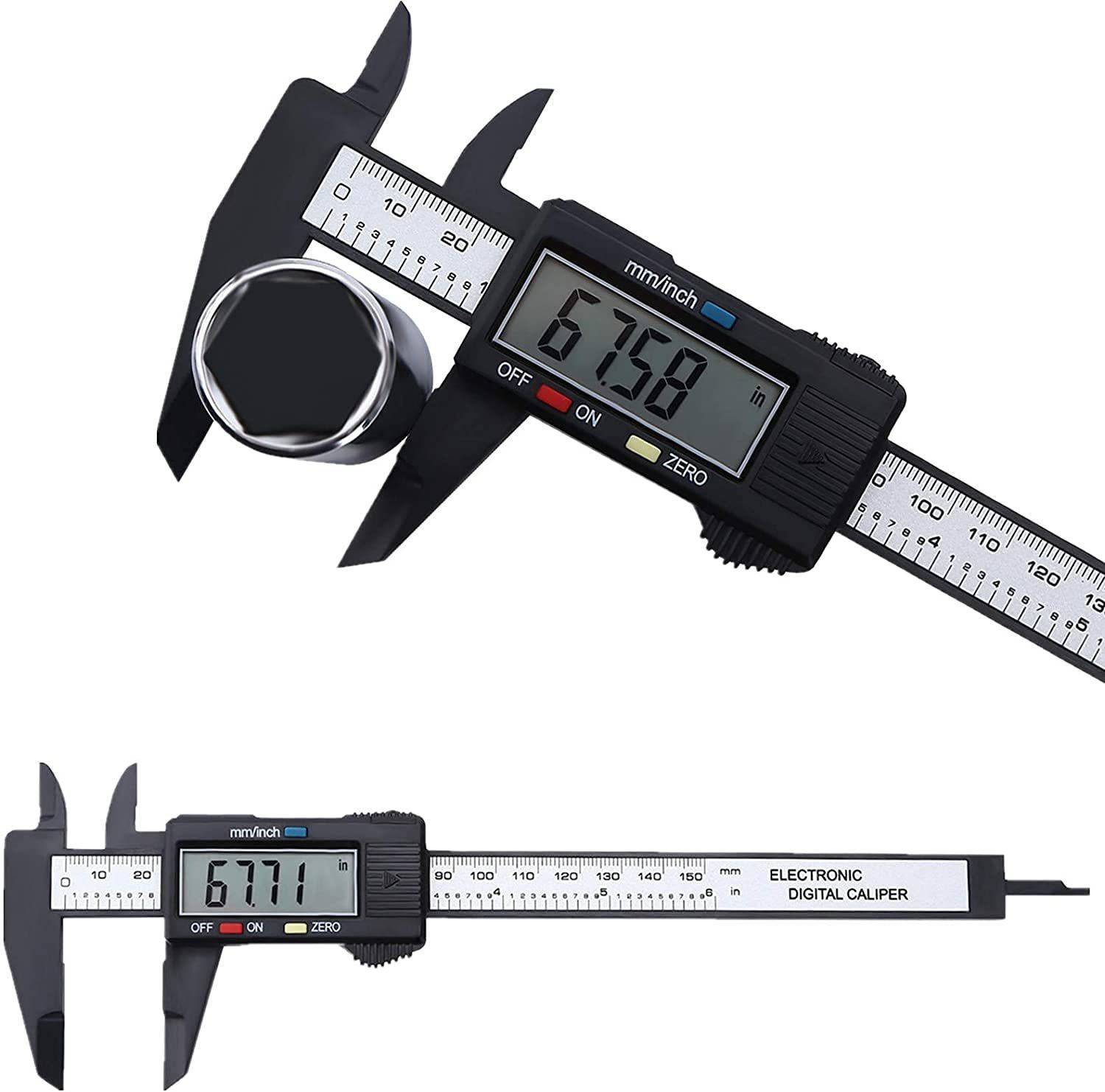2fortheroad 111010 Digital Electronic Vernier 150mm/6Inch LCD Carbon Fiber Accuracy 0.01mm Digital Caliper
