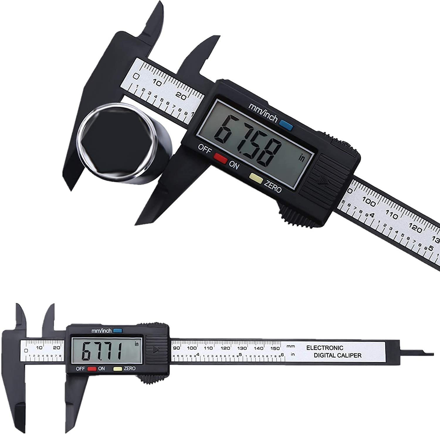 Image of MFORALL Inch and Millimeter Conversion Measuring Digital Vernier Caliper with Large LCD Screen, Auto-off Feature for Household /DIY Measurement Inch and Millimeter Conversion Measuring Digital Vernier Caliper with Large LCD Screen, Auto-off Feature for Household /DIY Measurement (0-6 inches) Digital Caliper