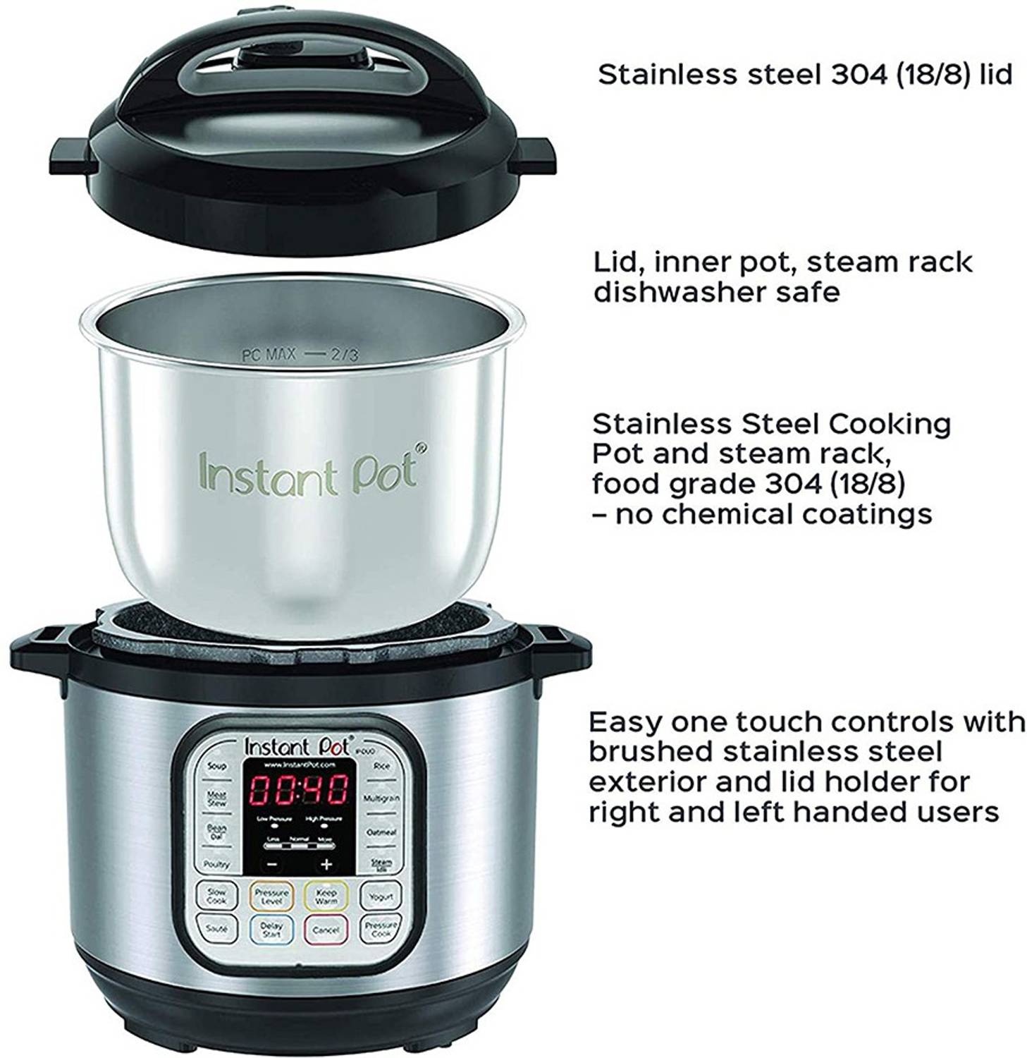 Instant Pot DUO60 Rice Cooker, Food Steamer, Slow Cooker, Electric