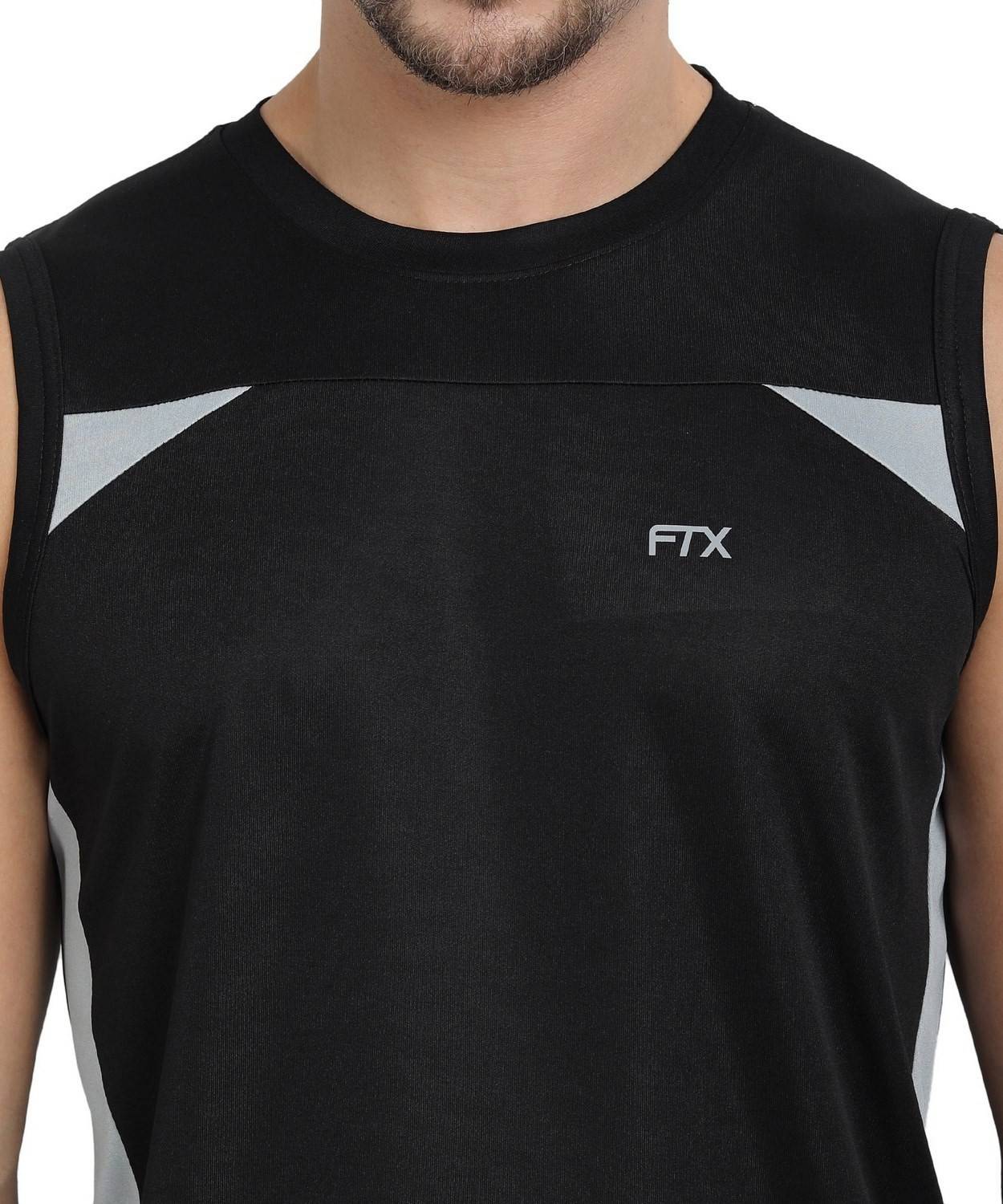 FTX Colorblock Men Round Neck Black T-Shirt - Image 4