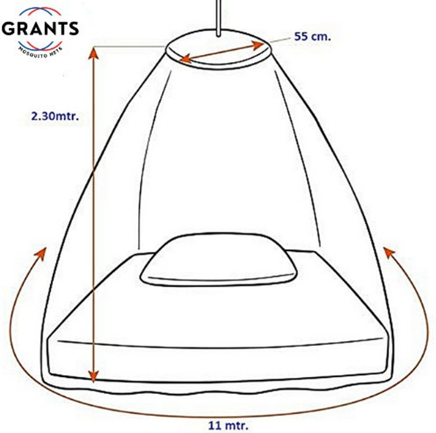 Image of Grants mosquito net Round Ceiling Hanging Double Bed , Polyester Foldable Polyester Washable Adults Mosquito Net