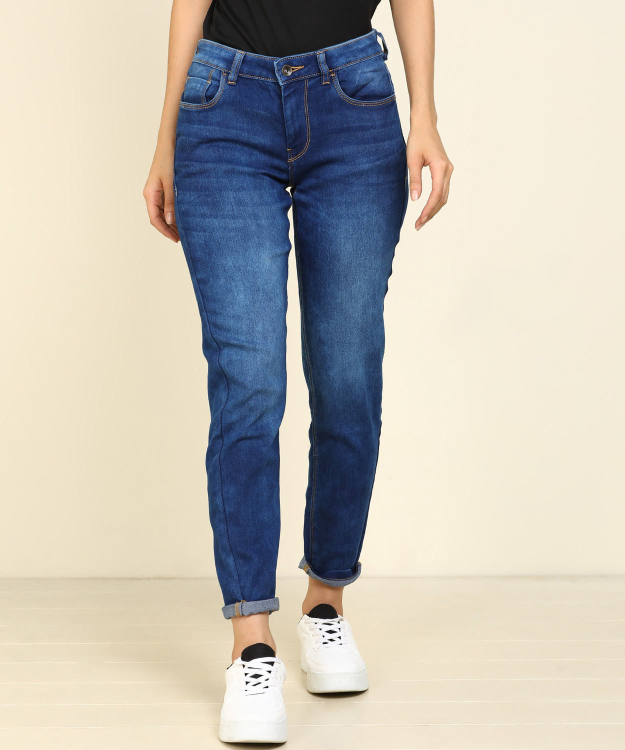 Image of FLYING MACHINE Skinny Women Blue Jeans