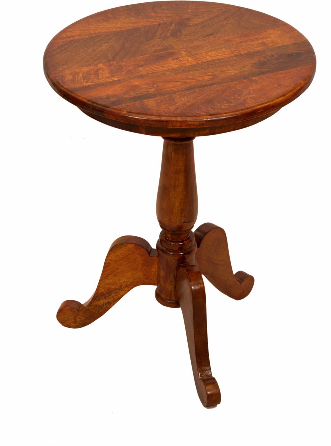 FUREON Round Side Table Solid Wood End Table (Finish Color - Teak