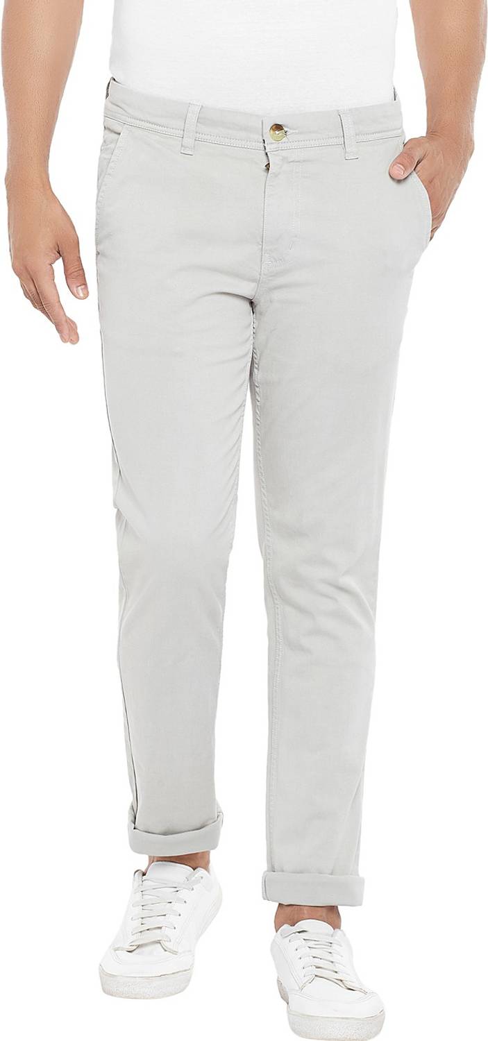 Byford by Pantaloons Slim Fit Men Grey Trousers