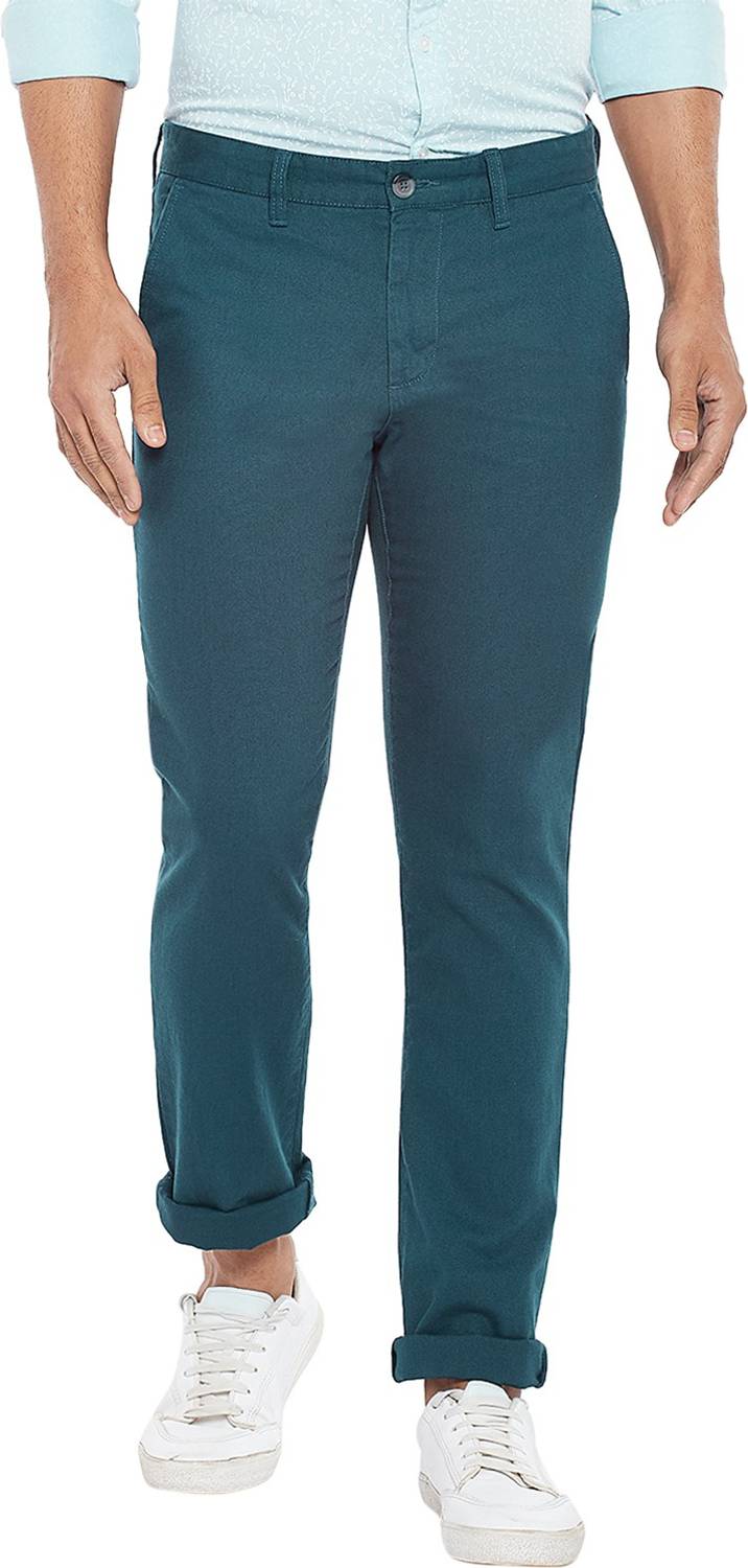 Byford by Pantaloons Slim Fit Men Blue Trousers