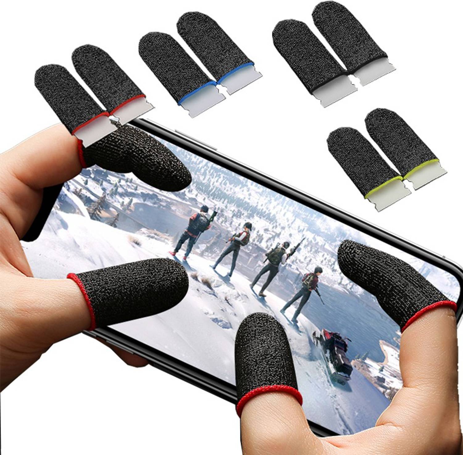 balaji trading company Thumb & Finger Sleeves for Mobile Gaming, Anti-Sweat | Breathable for PUBG BGMI | COD | FREEFIRE | FORTNITE Finger Gloves | Finger Cover for PUBG (1 Pair)  Gaming Accessory Kit