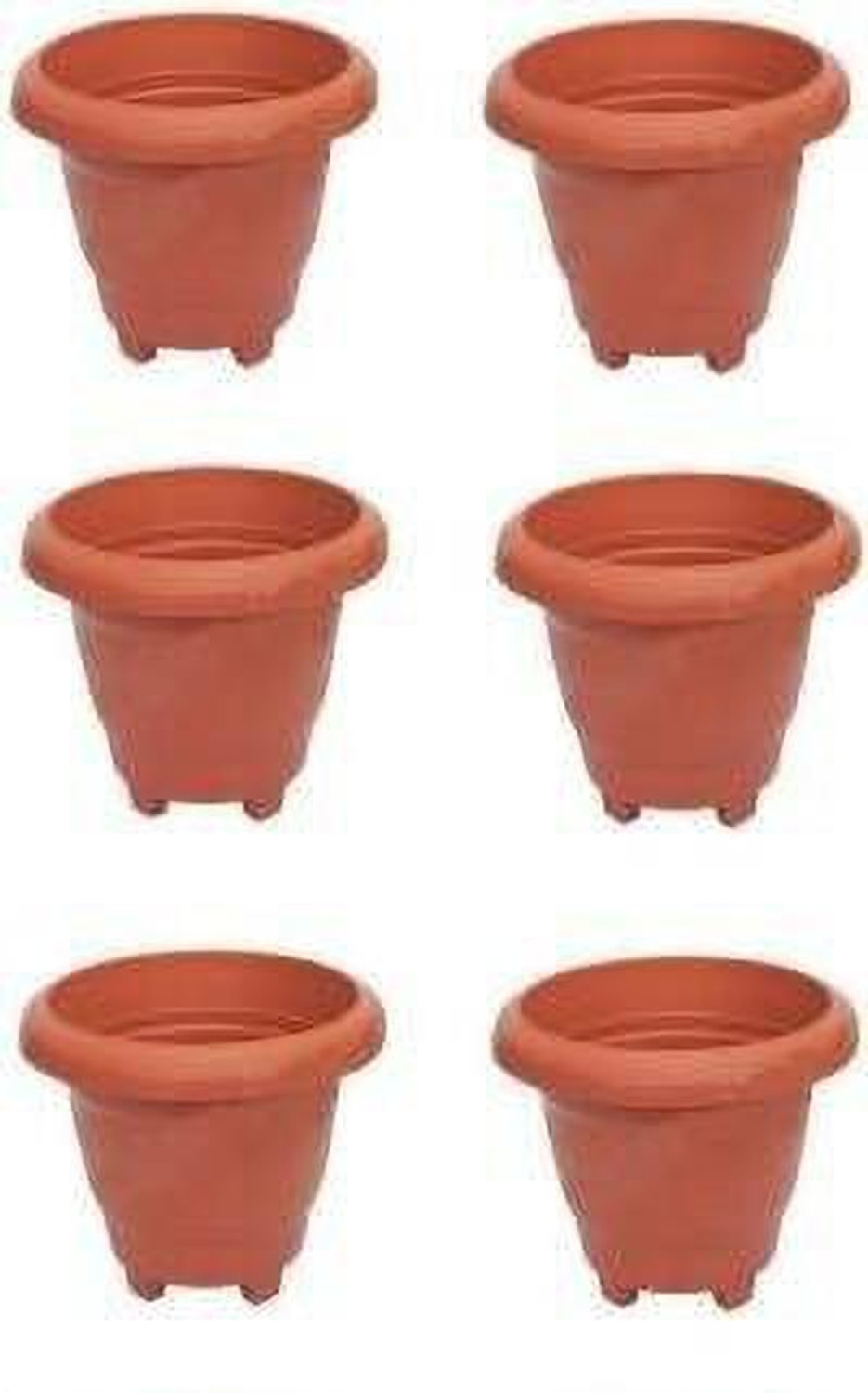 Image of VirajSanchi 8 inch 6 Pics leg Brown Plant Pot Plastic Vase