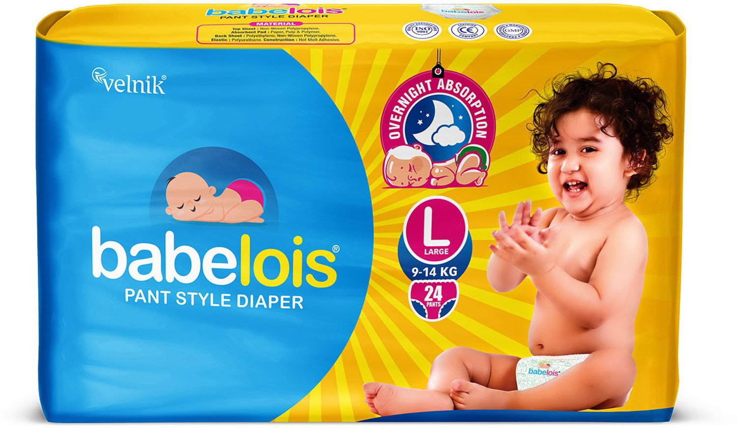 Image of babelois Pant Style Diaper Large Size 24 pant,with advance gel technology Pant Diapers - L