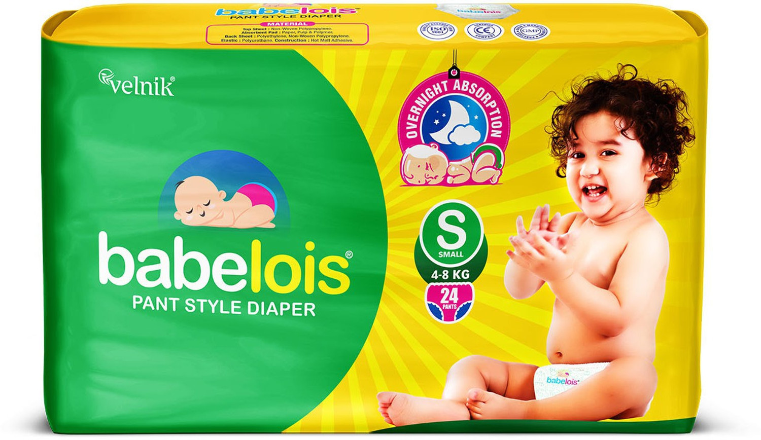 Image of babelois Pant Style Diaper,Small Size,24 pant with advance gel technology Pant Diapers - S