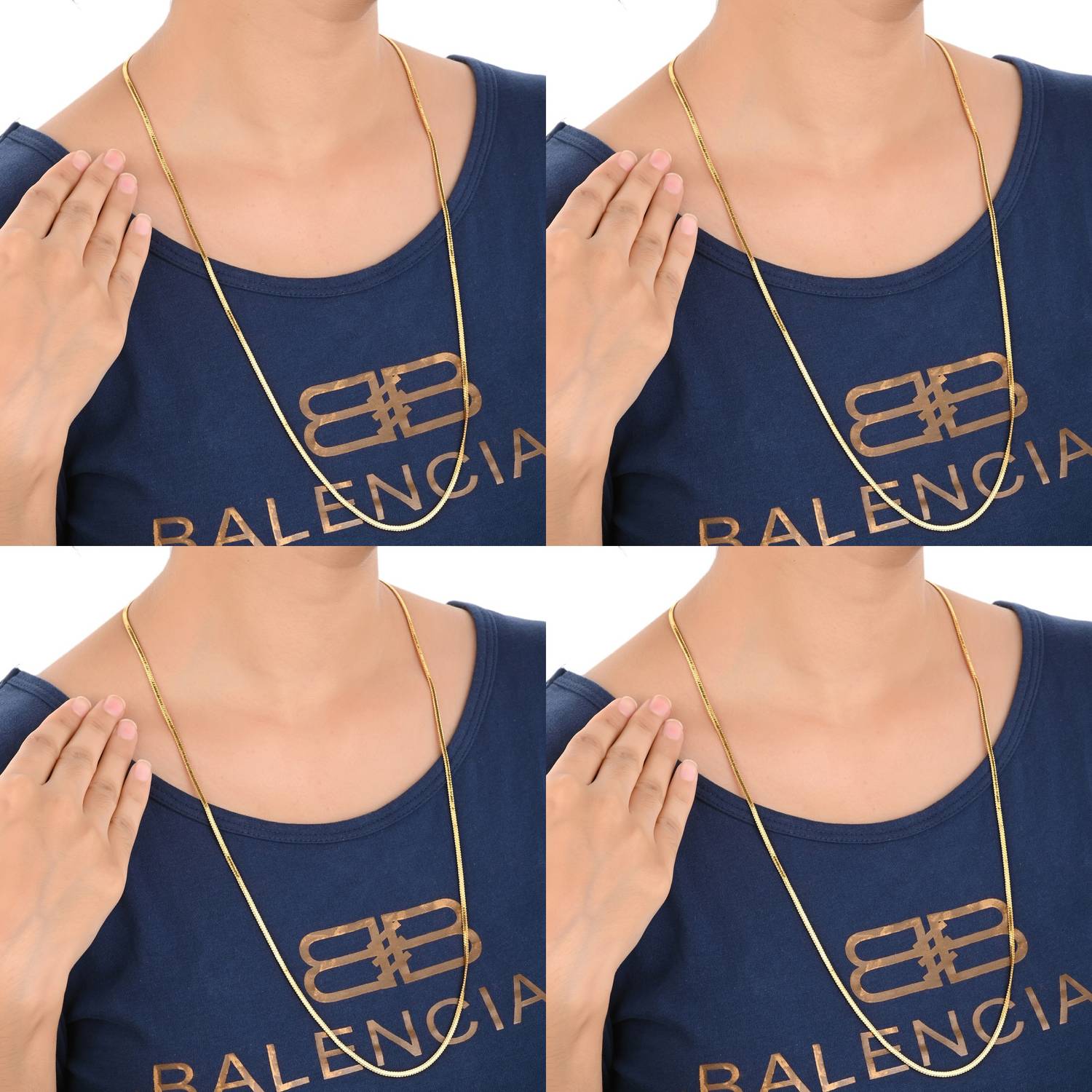 AanyaCentric 28inches Long Trendy Fancy Latest Design Neck Chain Combo Pack for Men Women Gold-plated Plated Brass Chain Set