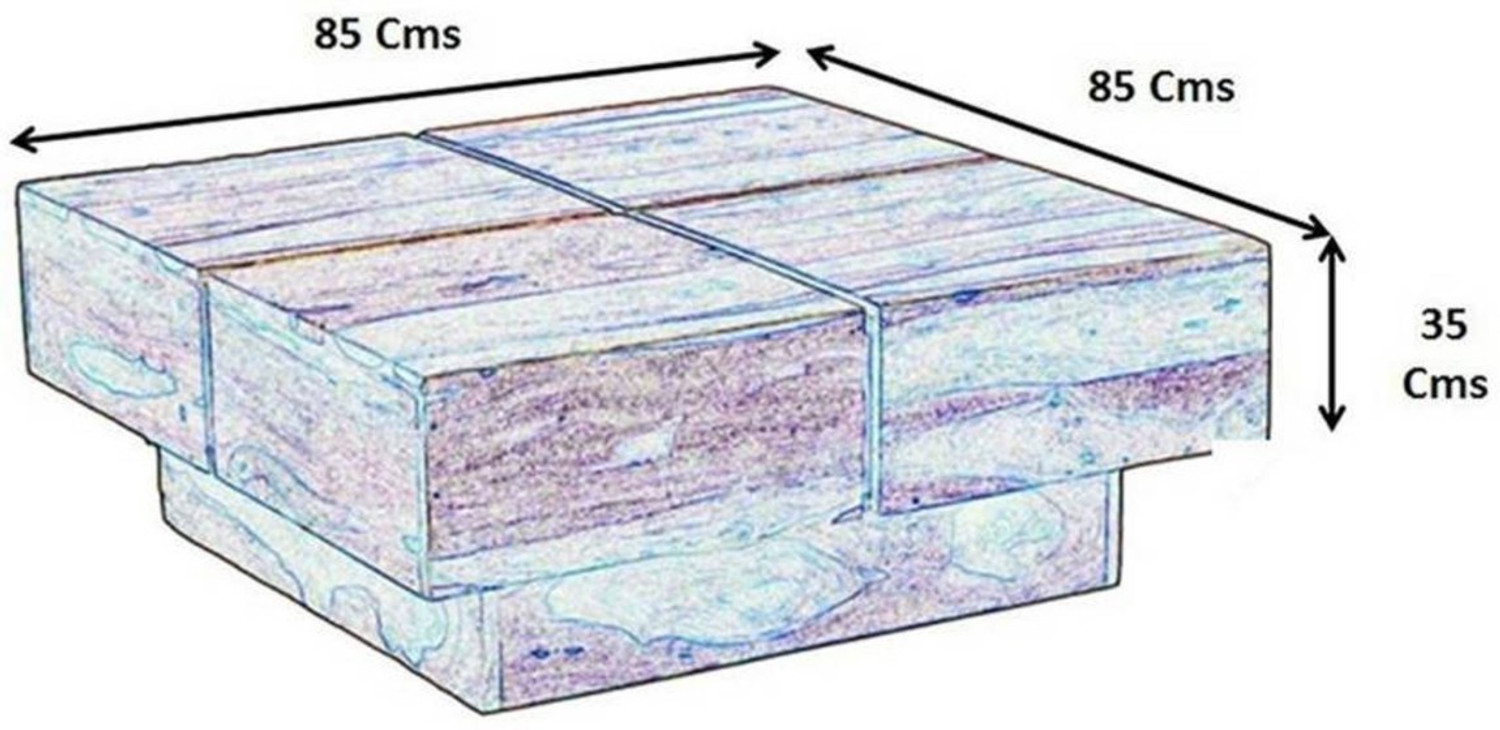 Image of Douceur Furnitures Solid Wood Sheesham Wood Coffee Table For Living Room, Guests Room Solid Wood Coffee Table
