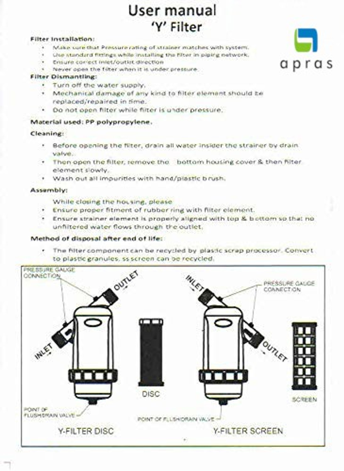 Image of APRAS APDFY0520 Tap Mount Water Filter