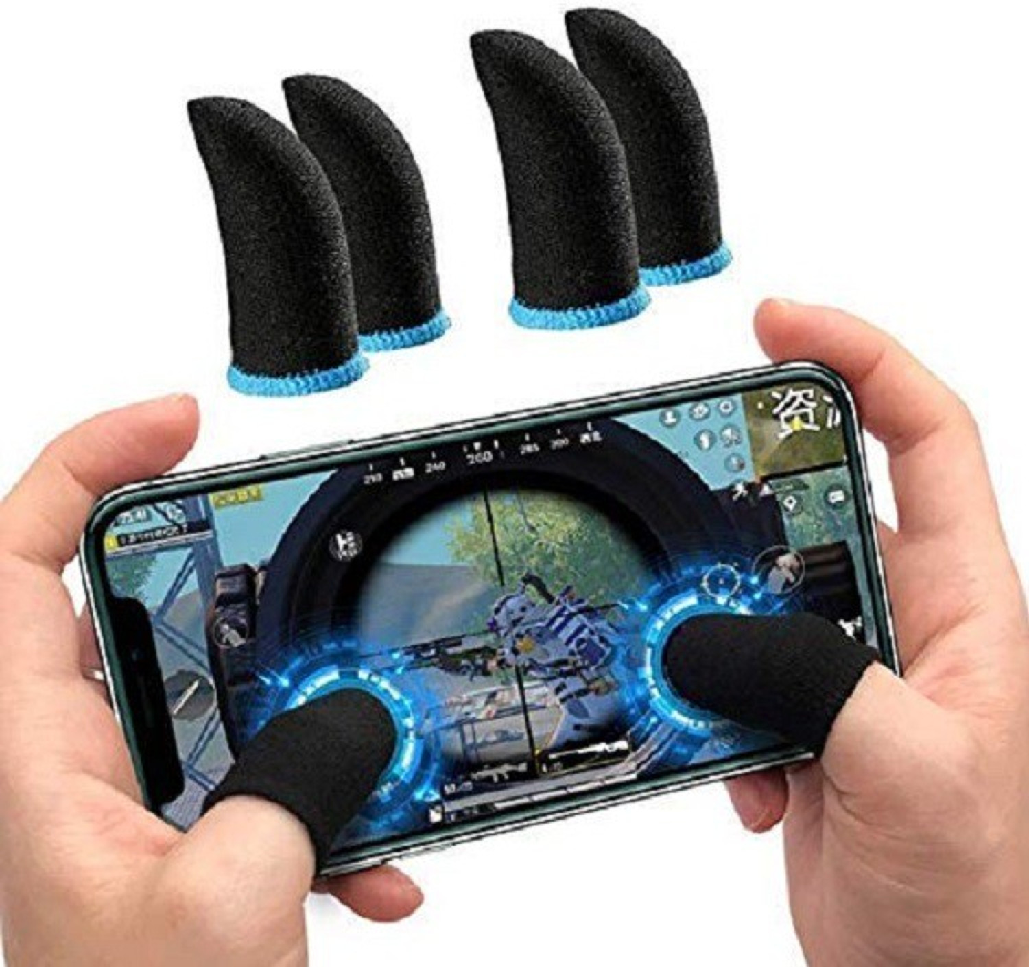 Image of PORTLIX Thumb gloves With Earphone Pouch for Mobile gaming Finger Sleeve