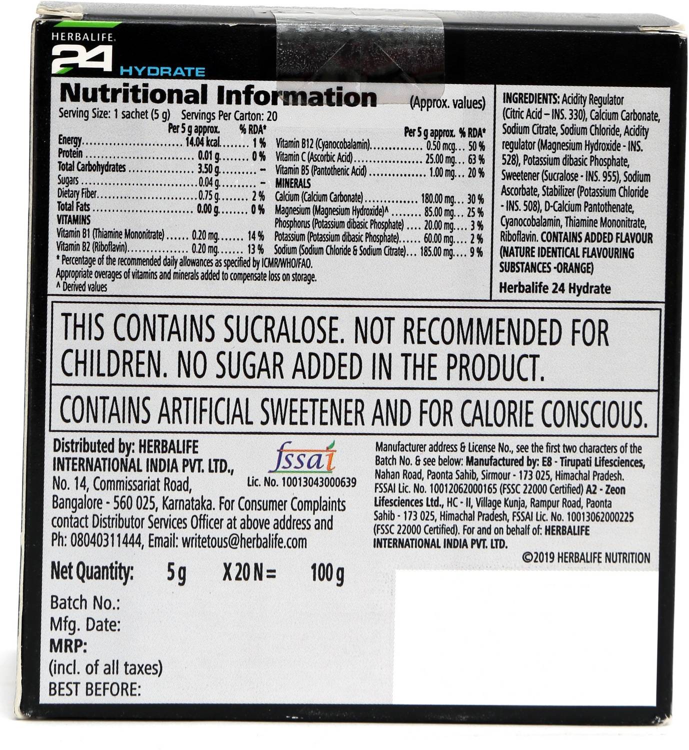 Herbalife H24 Hydrate Drink 100g Orange - Image 2