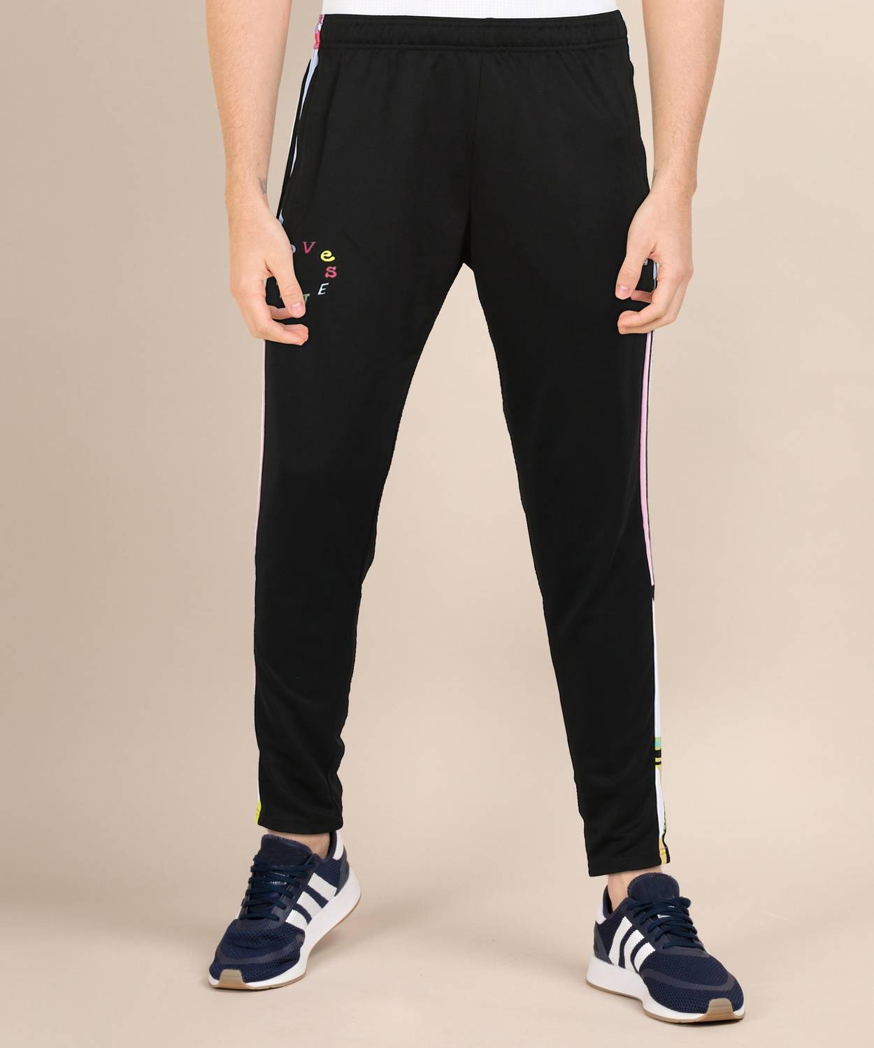 ADIDAS Printed Men Black Track Pants