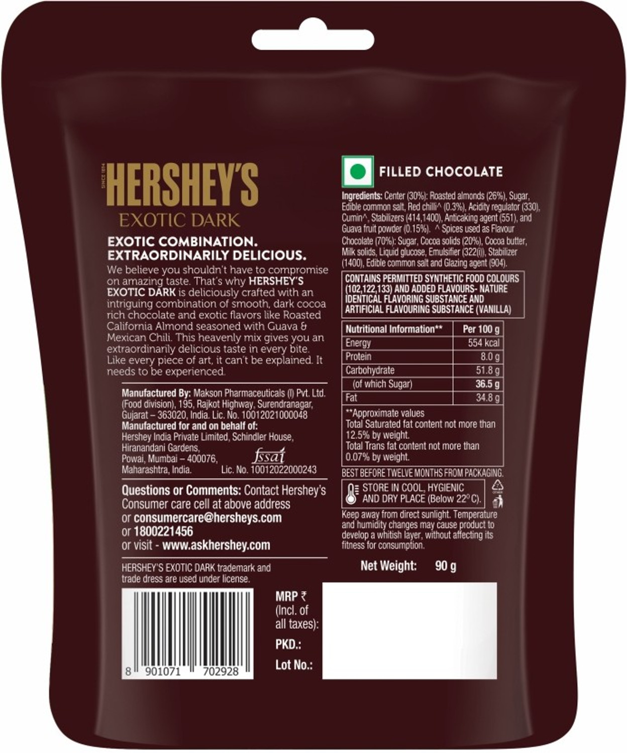 Image of HERSHEY'S Exotic Dark Californian Almonds Bites Gift Pack