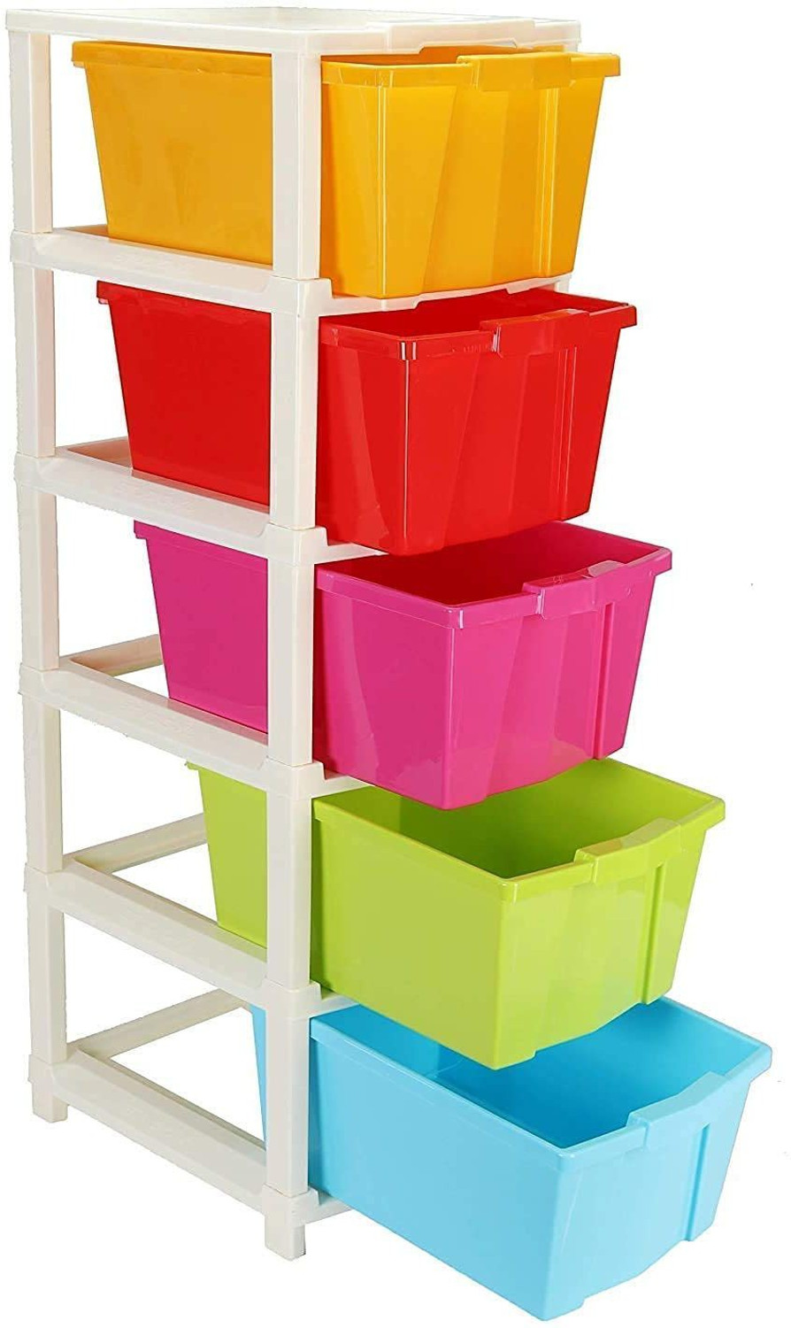Image of vokay MULTI Layer Plastic Modular Basket Drawer Chest Storage Plastic Free Standing Cabinet