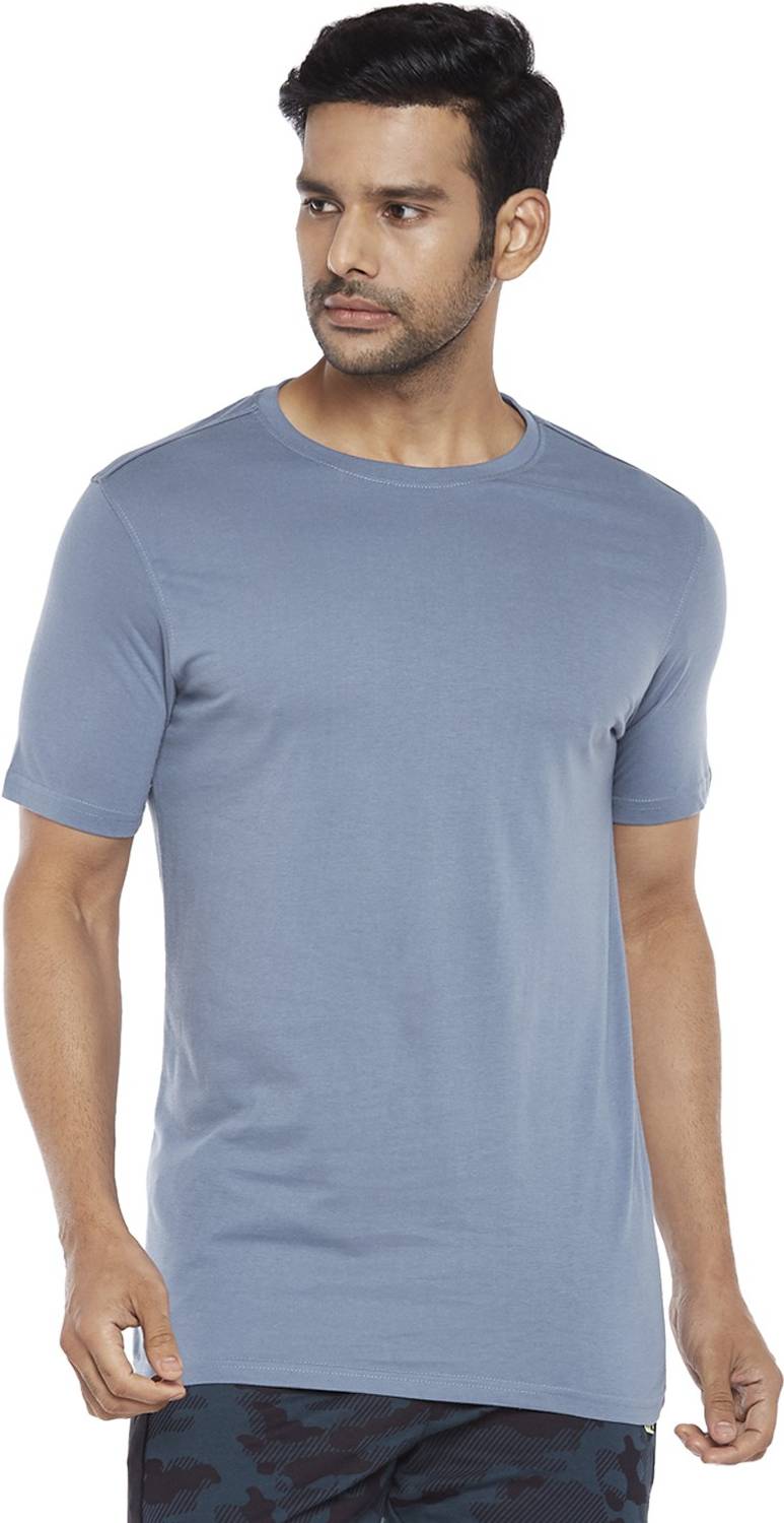 Byford by Pantaloons Solid Men Round Neck Blue T-Shirt