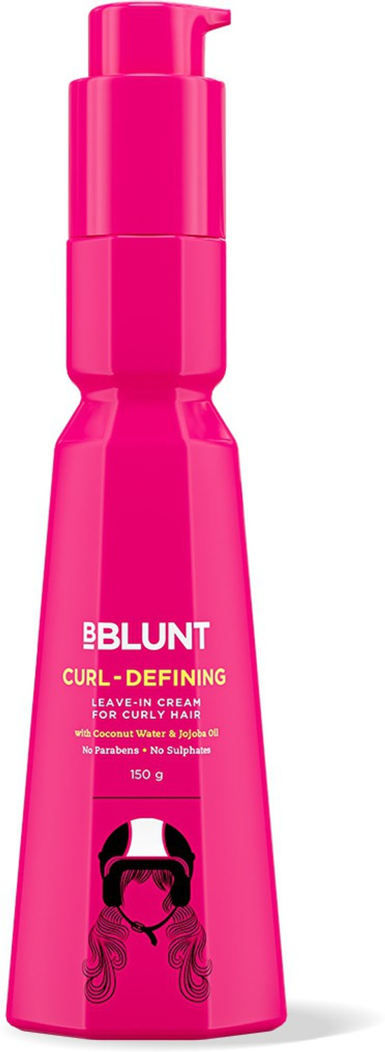 Image of BBlunt Curly Hair Leave-In Cream, with Coconut Water & Jojoba Oil. No Parabens, Sulphates. 150g Hair Cream
