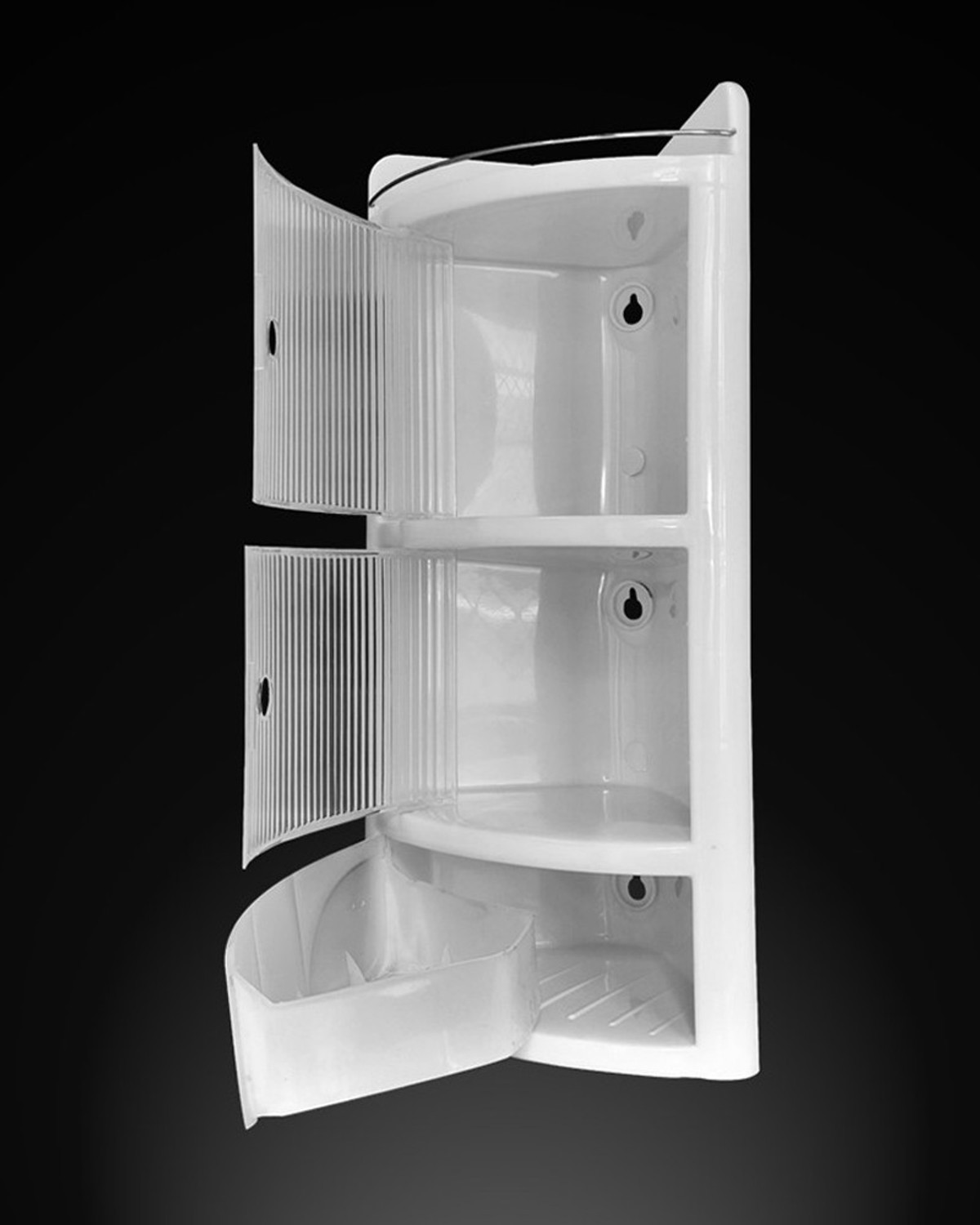 Image of Grace Fine Ware corner shelf bathroom rack storage organizer Plastic Wall Shelf