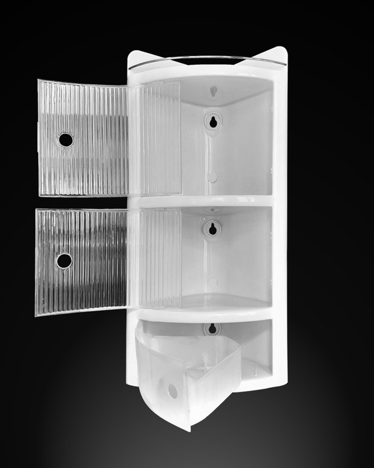 Image of Grace Fine Ware corner shelf bathroom rack storage organizer Plastic Wall Shelf