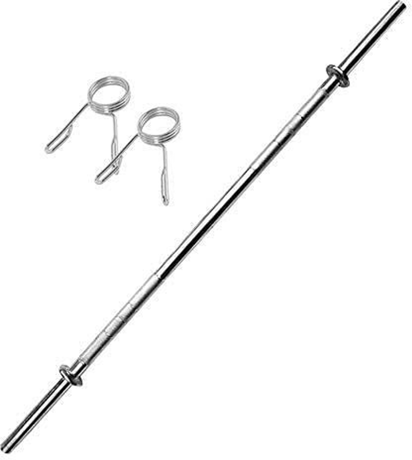 Image of CLOVERBYTE 5 Feet 19 MM Straight Rod With 2 Piece Spring Lock Weight Lifting Bar