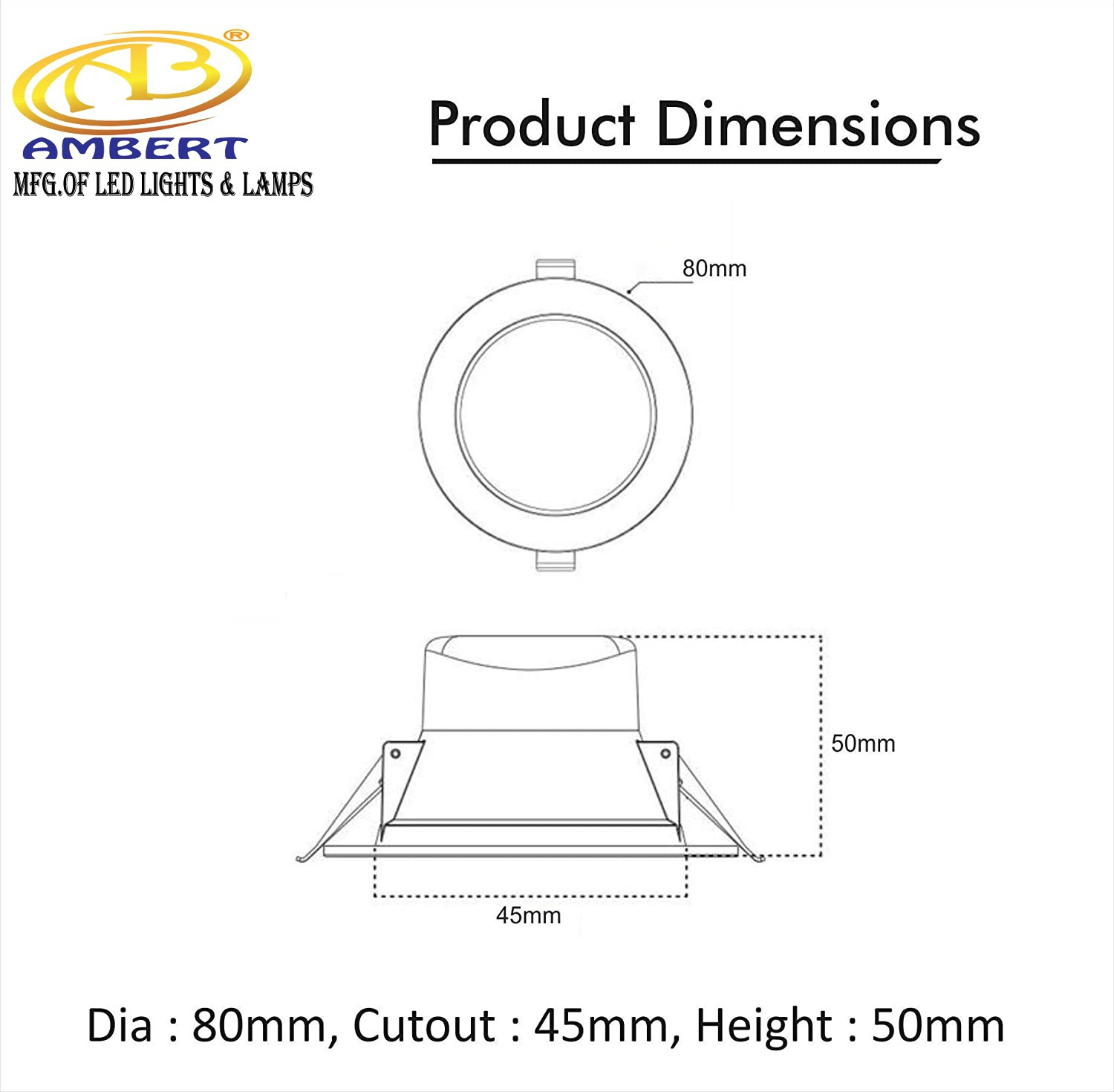 Image of ambert 3 watt led ceiling light pack of -5, white color Ceiling Light Ceiling Lamp (White)