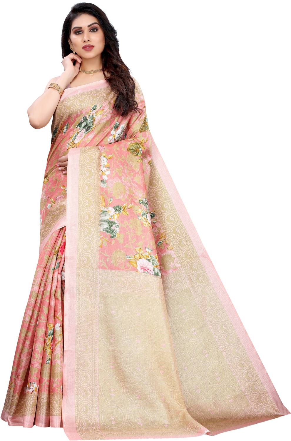 ANIRAV Printed Daily Wear Art Silk Saree